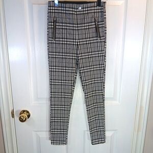 Urban Kids Slim Leg Pants Leggings Black White Plaid Girls Size M NWOT